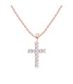 Crystal Cross Shaped Silver Necklace SPE-17